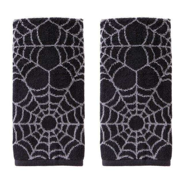 2pc Spider Webs Hand Towel Set - SKL Home: Cotton Jacquard Terry, Midweight, Machine Washable