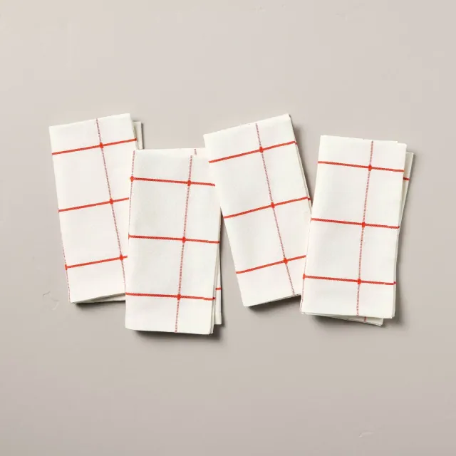 4pk Cloth Napkin Poppy Gingham - Hearth & Hand™ with Magnolia
