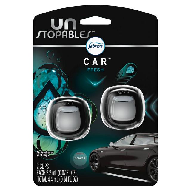 Febreze Car Odor-Eliminating Air Freshener Vent Clips, Fresh Scent - 2ct