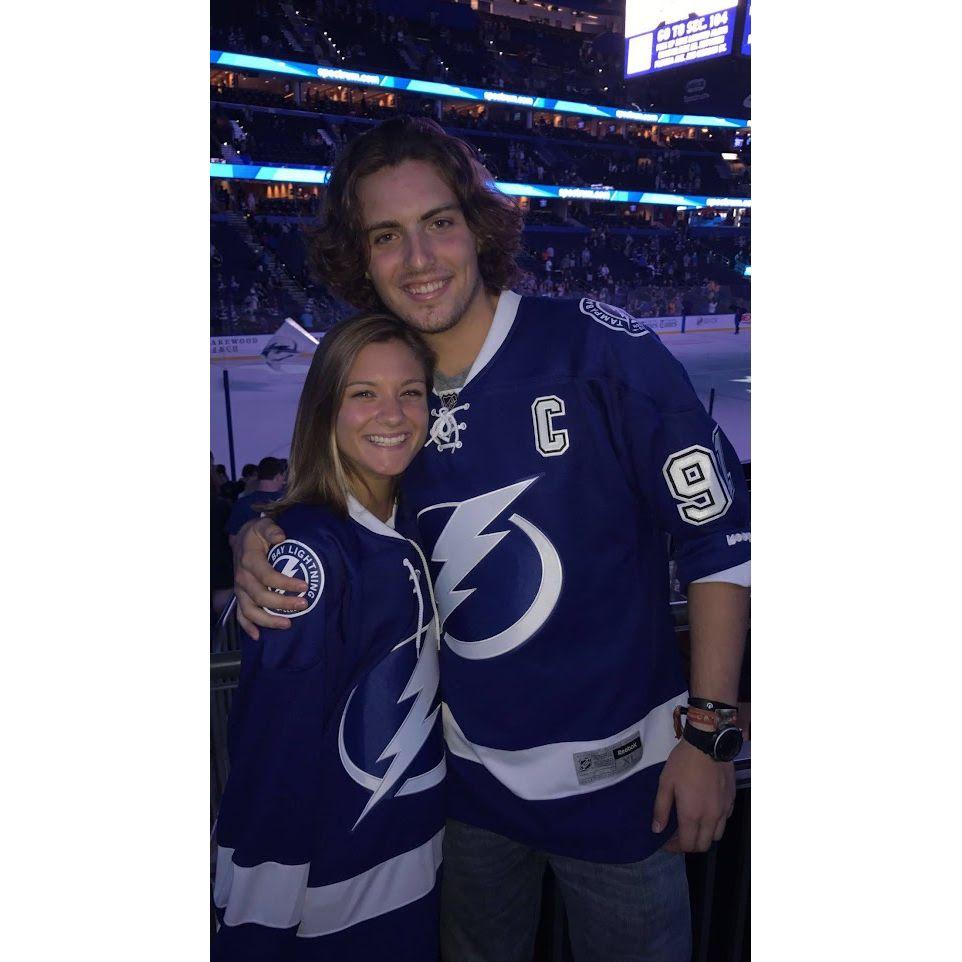 One of our first photos together way back in 2017...... as friends! Go Bolts!