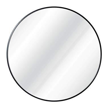 HBCY Creations Circle Wall Mirror 30 Inch Black Round Wall Mirror for Entryways, Washrooms, Living Rooms - Metal Black Round Mirror for Wall, Vanity Mirror Large Circle Wall Mirror
