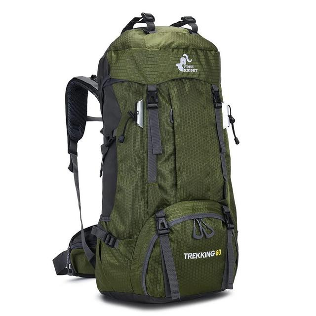 60L Waterproof Lightweight Hiking Backpack with Rain Cover,Outdoor Sport Travel Daypack for Climbing Camping Touring