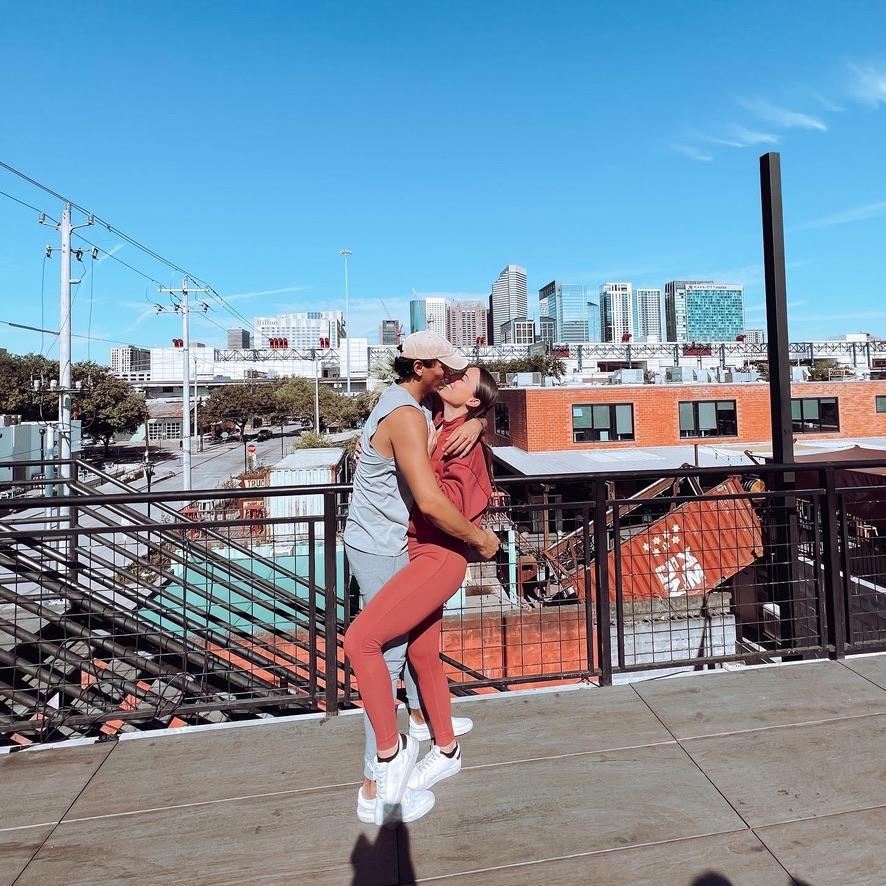 A favorite kiss overlooking downtown Houston!