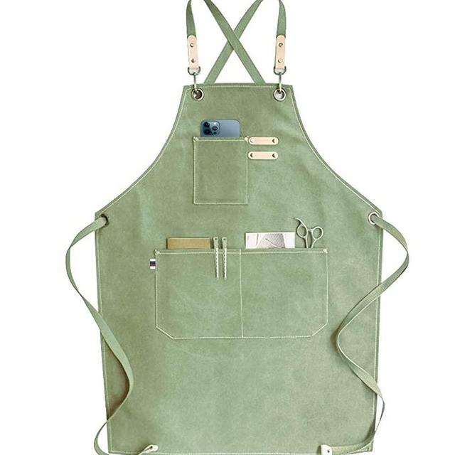 carrotez Chef Apron, Waterdrop Resistant Cotton Canvas Cross Back Adjustable Apron, M-XXL