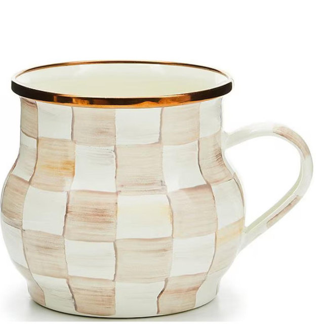 MacKenzie-Childs Check® Enamel Mug - Mocha Check