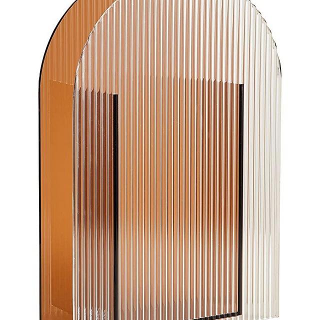 Grado Deco Acrylic Vase,Rainbow Series,Corrugated Brown Door,Brown,for Living Room Indoor Home Decor, Wedding Centerpieces/Arrangements