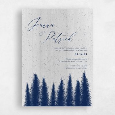 Gray, Grey Wedding Invitation - Glacier Classic