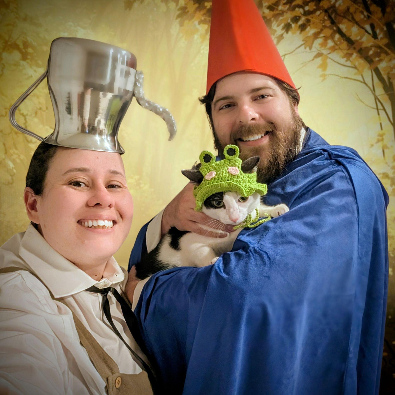 Halloween - Steph's fav. time of year, and Ari's least. Listen, she gets a treat after every photo session, don't let her fool you! We are dressed as characters from Over The Garden Wall. (Oct. 2025)