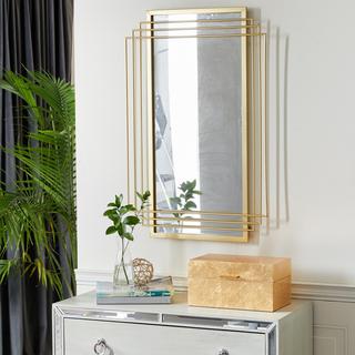 Golden Glam Rectangular Wall Mirror