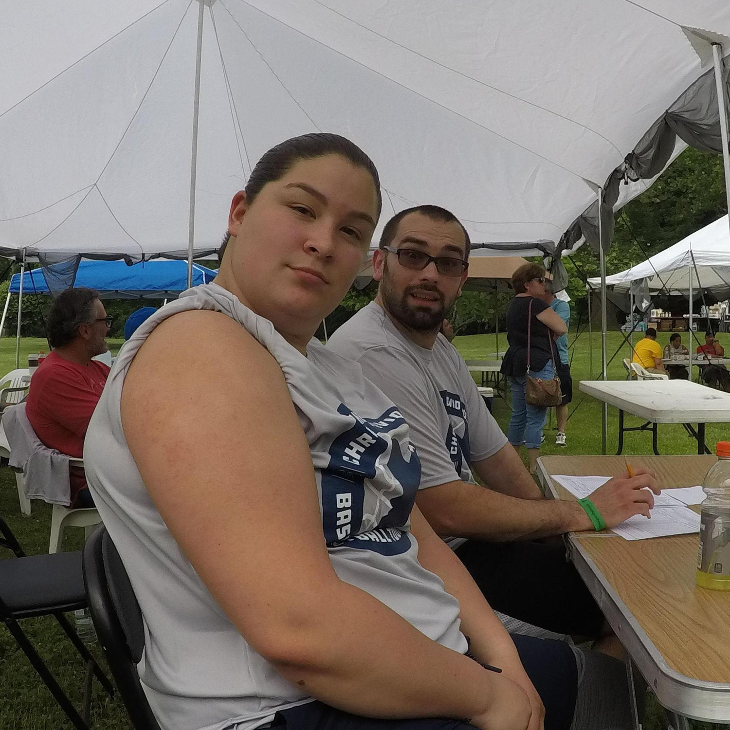 Kayla & cousin Rocco resting after sinking buckets on the basketball court