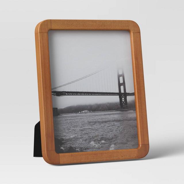 8" x 10" Rounded Wood Corner Table Single Image Frame Brown - Threshold™