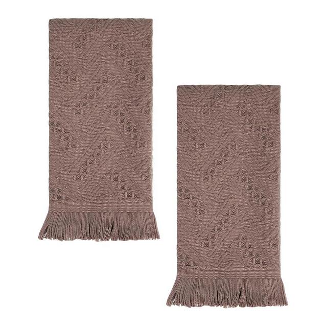 YoulerTex Luxury Decorative Hand Towels Bathroom: 2 Packs 14X30 100% Cotton Turkish Absorbent Soft Face Towel Set for Boho Bathroom Decor Kitchen Hotel Spa Farmhouse Guest Tea Gift (Brown, 14"x30")