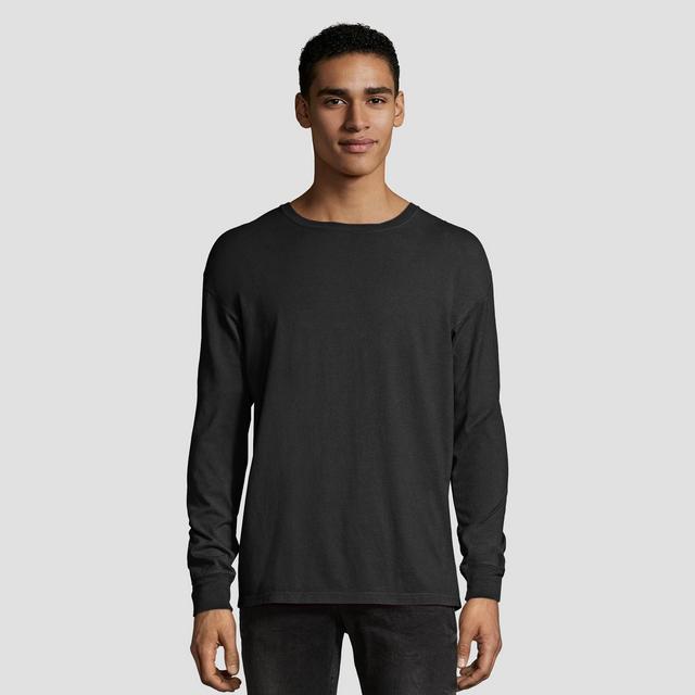 Hanes 1901 Men's Long Sleeve T-Shirt - Black L