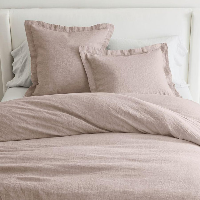 Smoky Quartz Belgian Flax Linen Duvet Cover, King/Cal. King