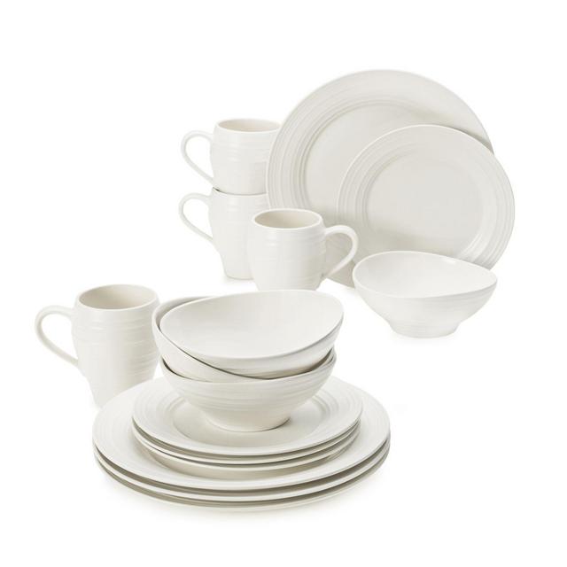 Mikasa® Swirl White 16-Piece Dinnerware Set