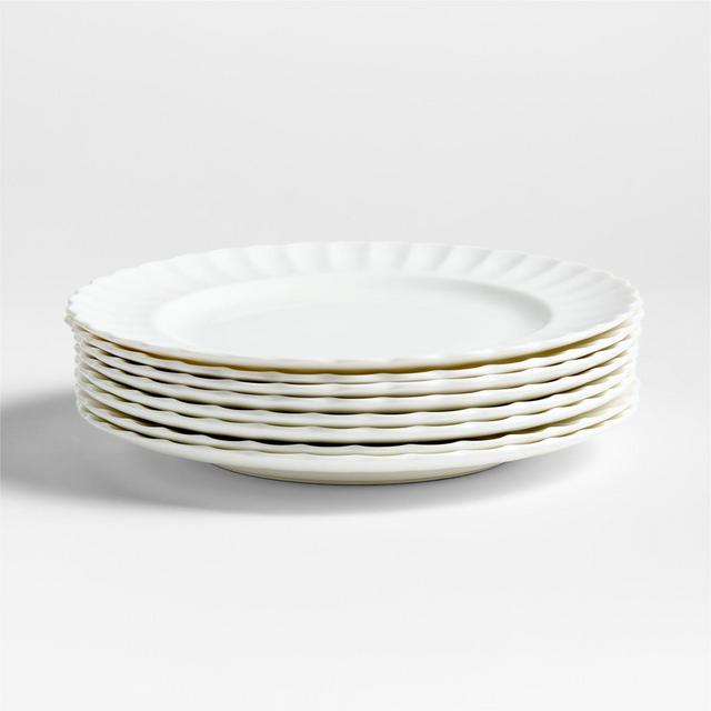 Capella White Bone China Dinner Plates, Set of 8
