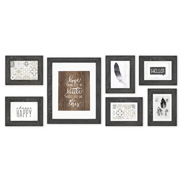 Wall Solutions™ 7-Piece Gallery Picture Frame Set in Charcoal