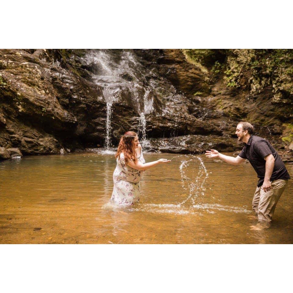 Splashing around during our maternity session!