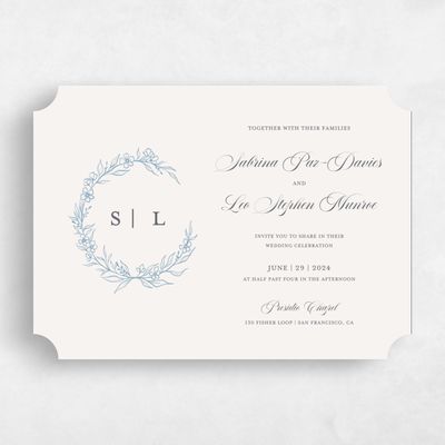 Beige Ticket Wedding Invitation - Goundry Landscape