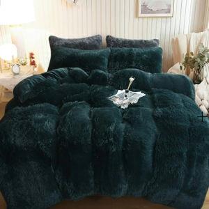 Green King Luxury Ultra Soft Crystal Velvet Bedding Sets(3 Pieces)