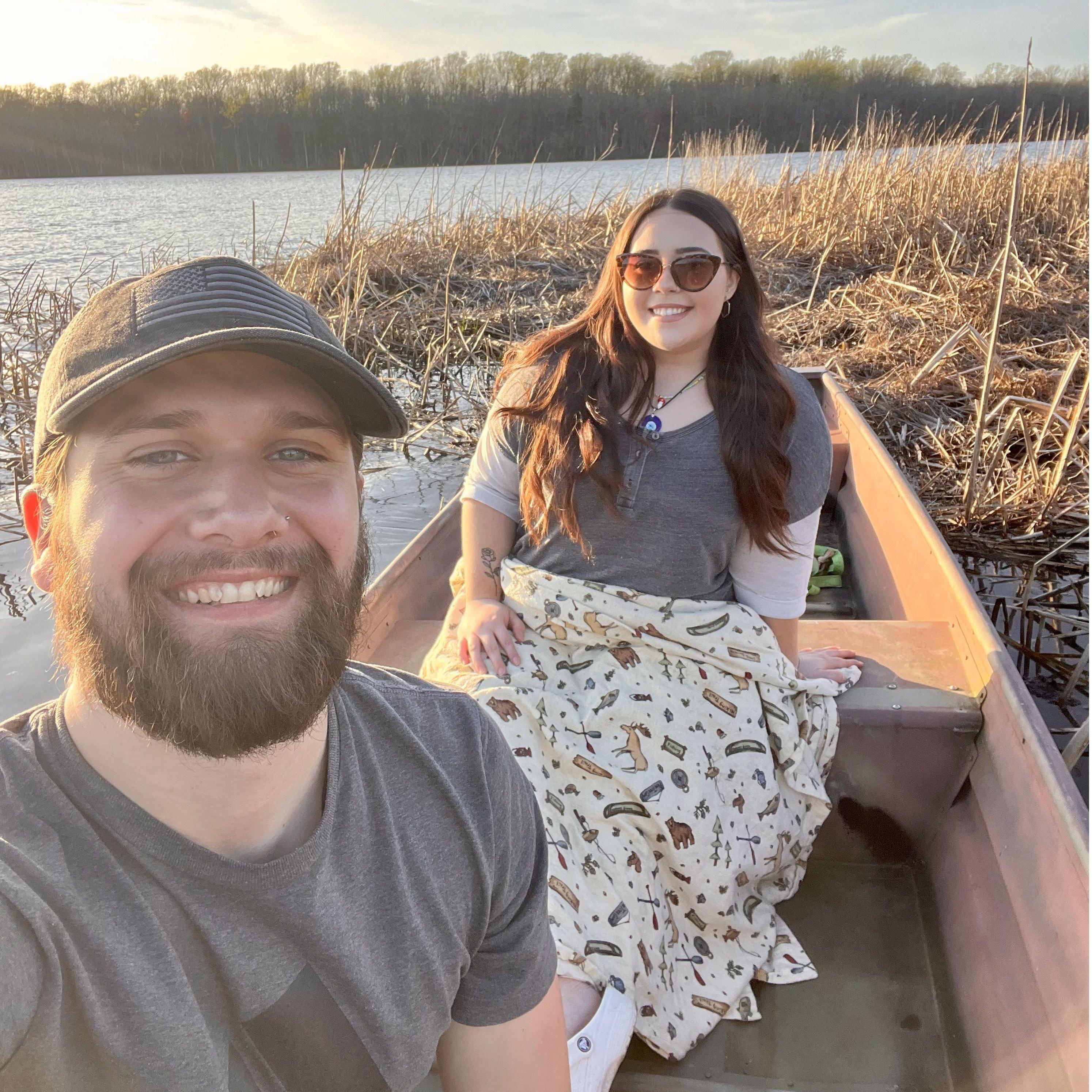 We love sunset rides on the boat but once it gets too dark kate gets freaked out! 😂