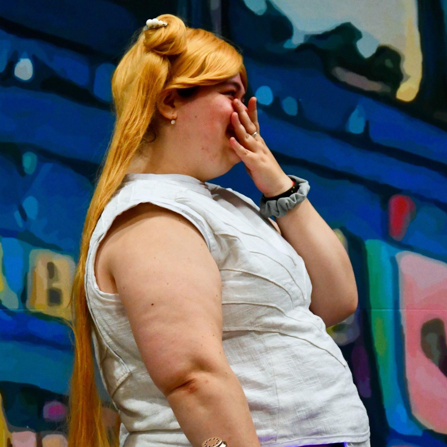 Jasper crying ugly tears because she was not expecting to be proposed to at the Sailor Moon photo meetup.