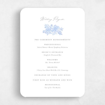 Blue Rounded Wedding Program - Siena