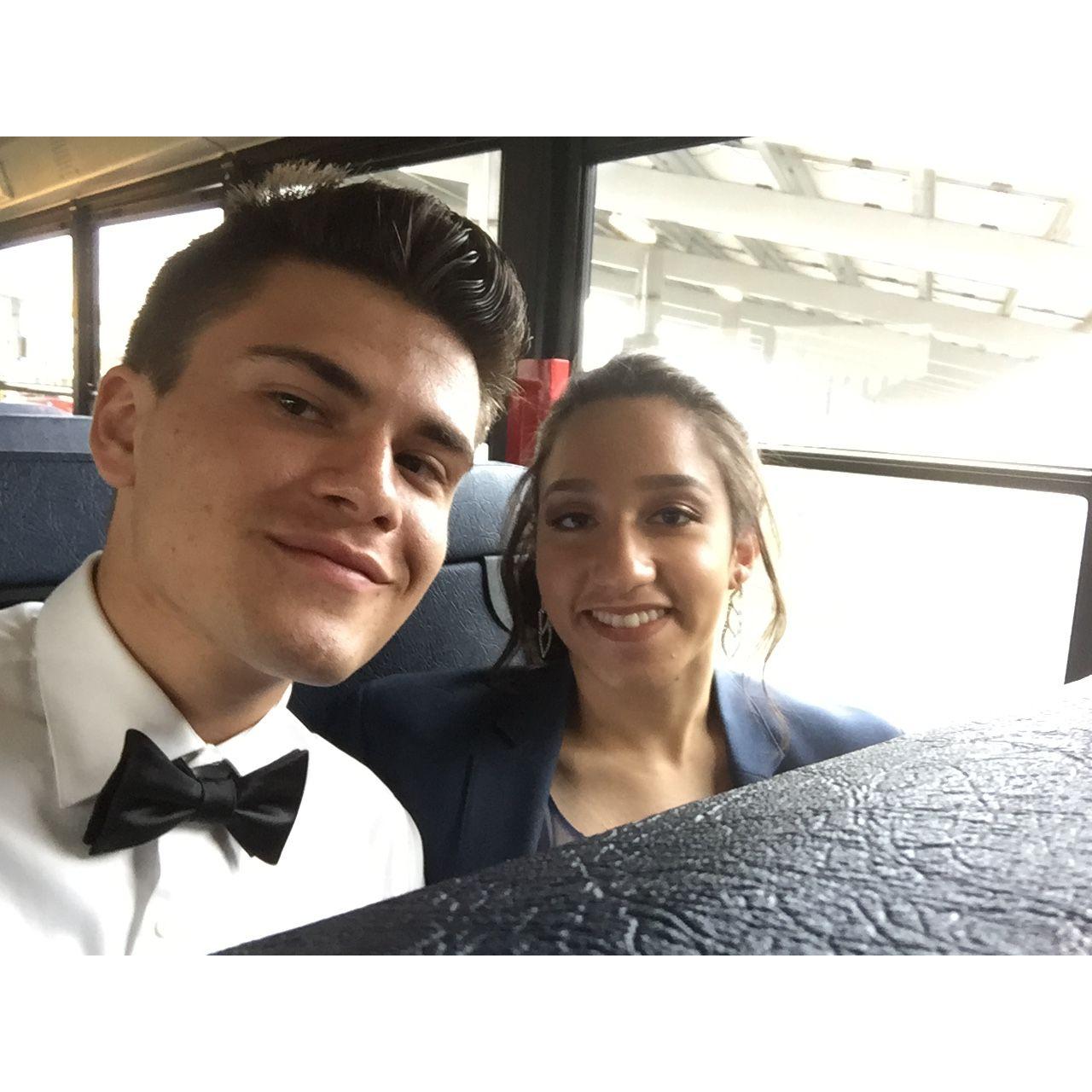 Babies on the prom bus