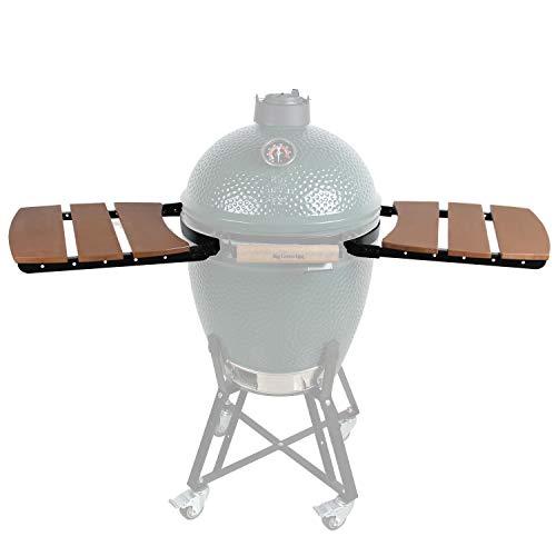 KAMaster Large Big Green Egg Side Shelves 3 Slat Grill Mates Large Green Egg Accessories Kamado Grill Parts Replacement HDPE Grill Smoker Accessories