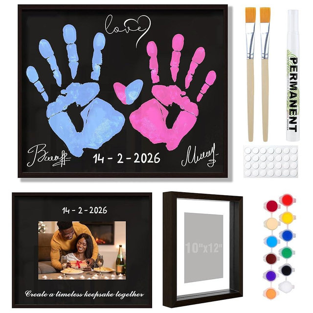 QUANWAISJ Couples Painting for Date Night,Couples Gifts,Date Night Activities, Hand Mold Kit,Paint and Sip for Adults, DIY Paint Party Favors(10"x12")