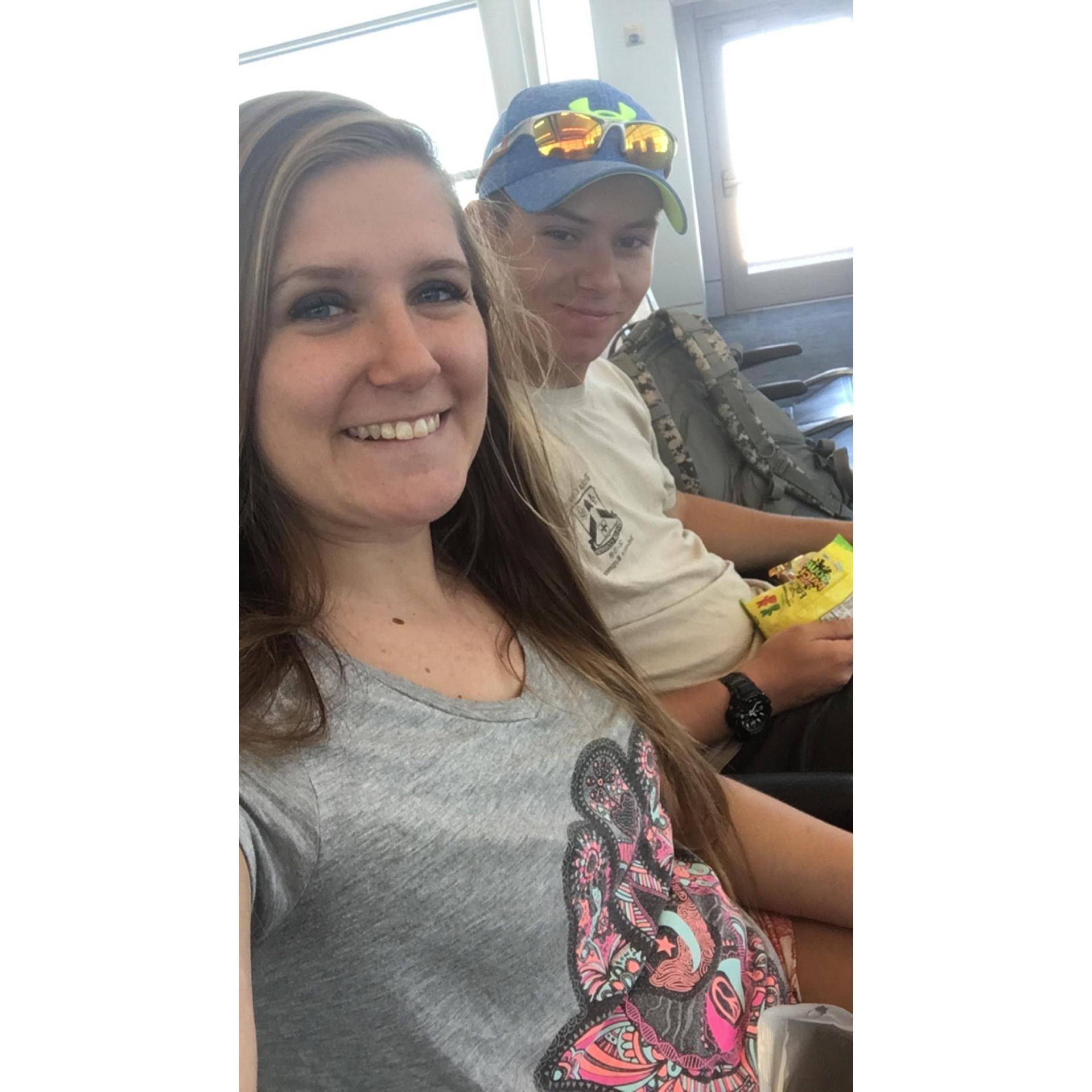 Waiting on our plane to go to Florida to visit family