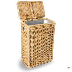 Wicker Kitchen Trash Basket with Metal Liner