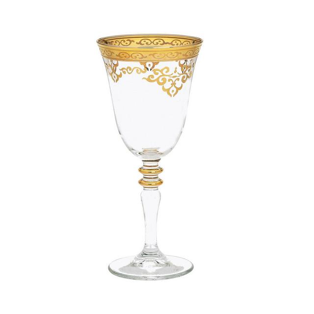 Classic Touch Set of 6 Water Glasses with Rich Design