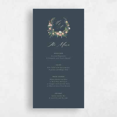 Navy Blue Wedding Menu - Dinan