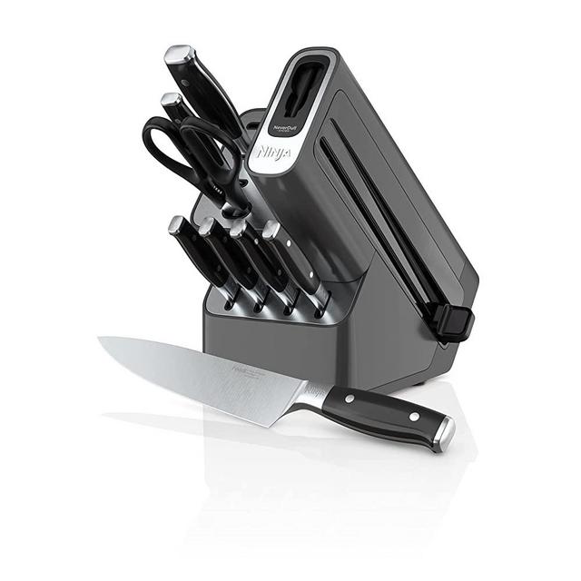 Ninja K32009 Foodi NeverDull Premium Knife System, 9 Piece Knife Block Set, Stainless Steel/Black