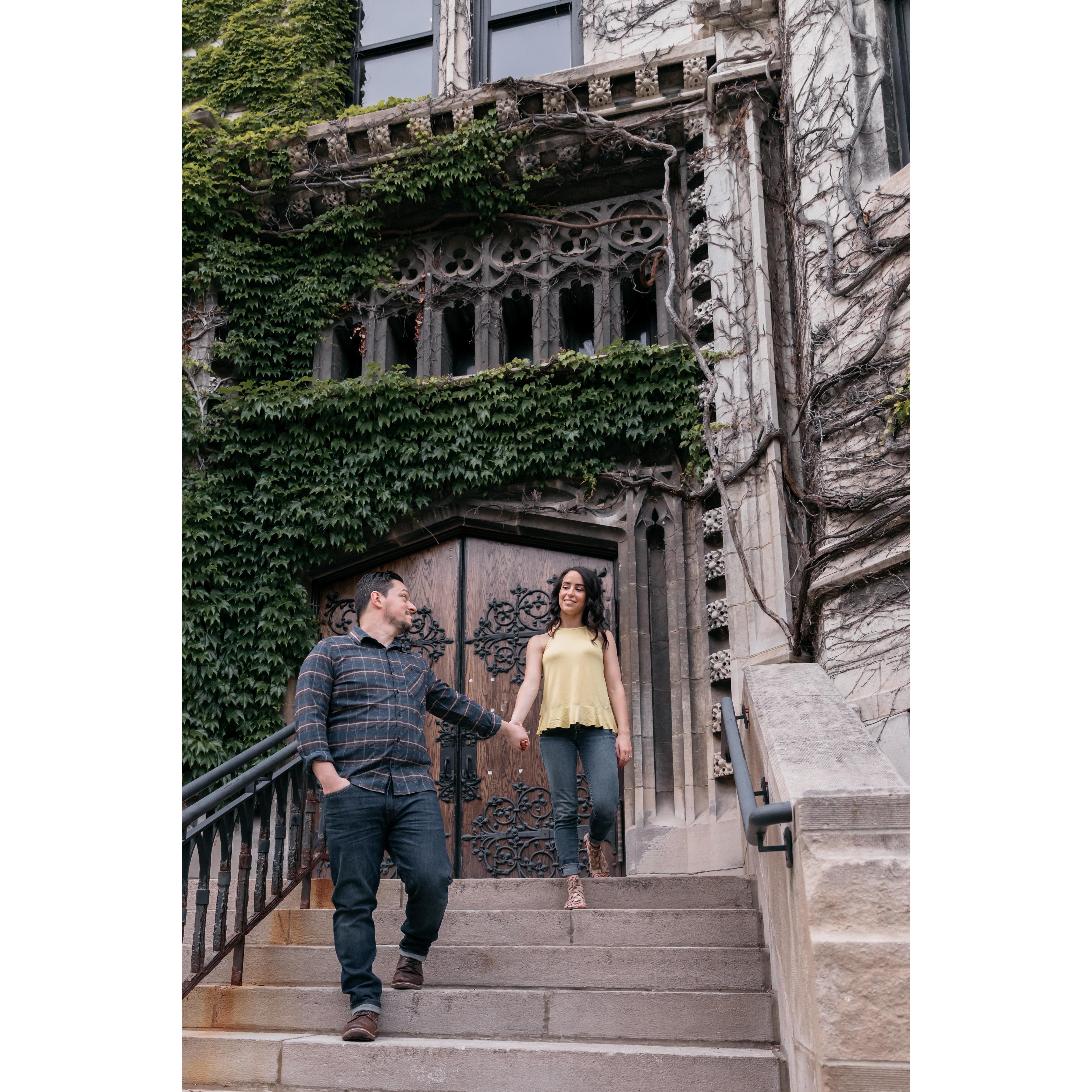 Engagement photos at University of Chicago
