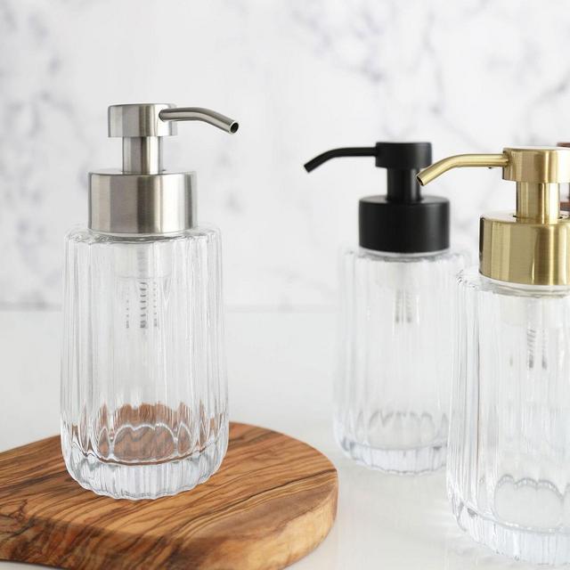 Flora Fluted Foaming Glass Soap Dispenser