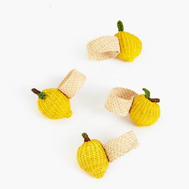 Lemon Napkin Ring Set of 4