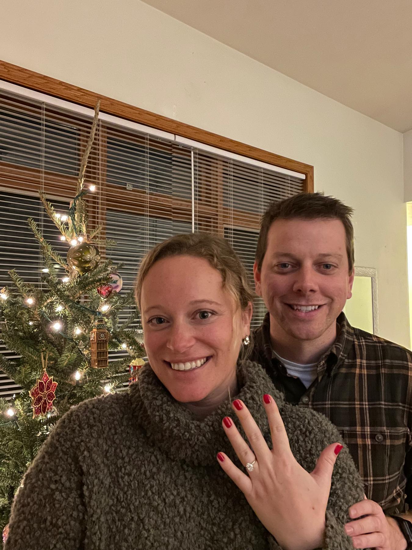 Right after we got engaged on New Years Eve 2022. Greg proposed at home right in front of the Christmas tree, it was perfect! ❤️
