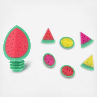 Watermelon 7-Piece Wine Stopper & Charm Set