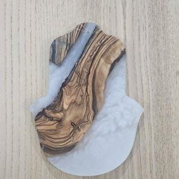 Olive Wood and Epoxy Hamsa