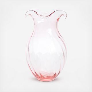 Hibiscus Glass Vertical Fluted Large Vase