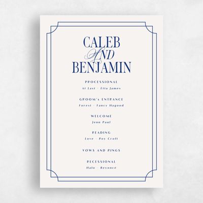 Light Oatmeal, Beige Wedding Program - Cato