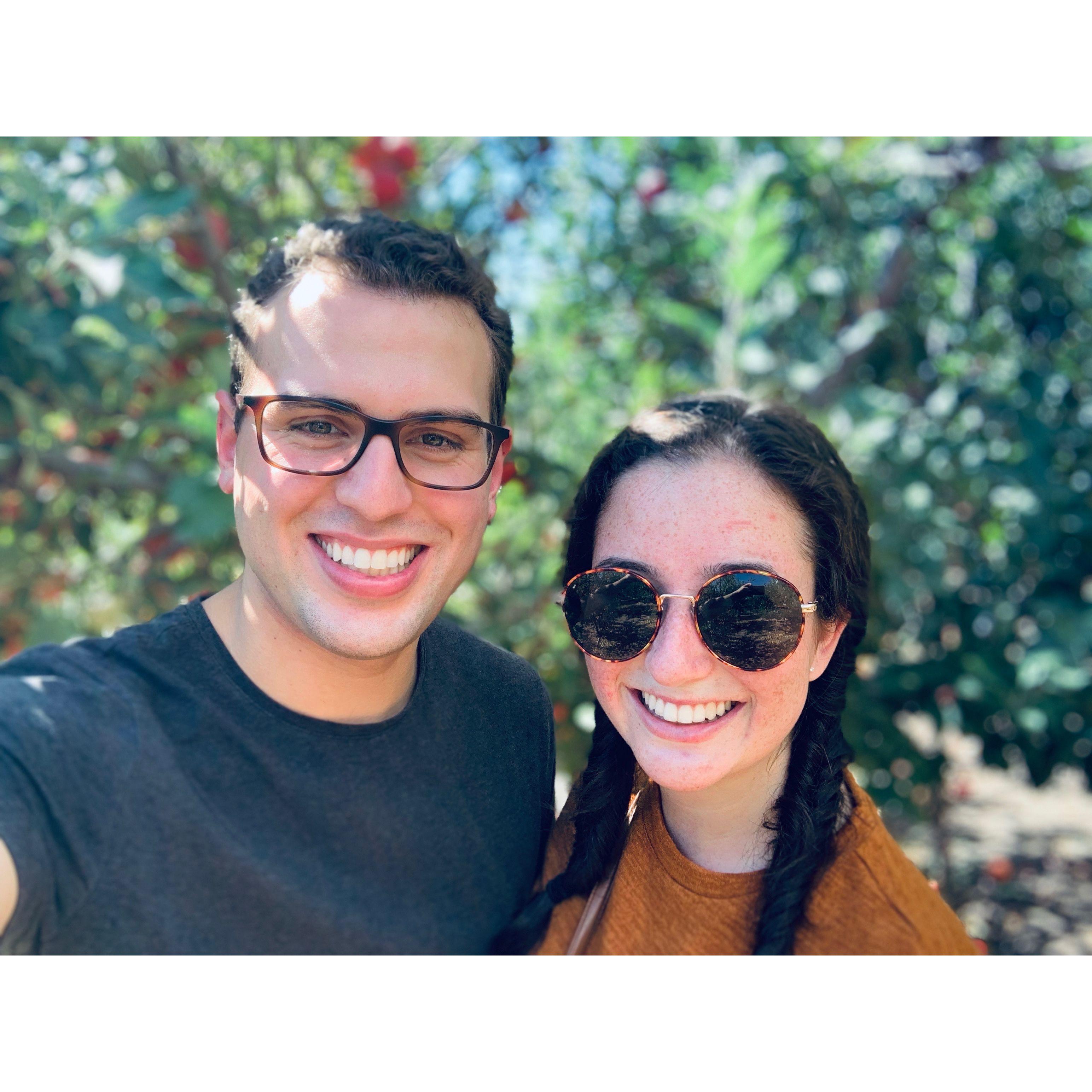 October 2019: They went apple picking in Yucaipa, having no idea they would one day get married only a few short miles away!