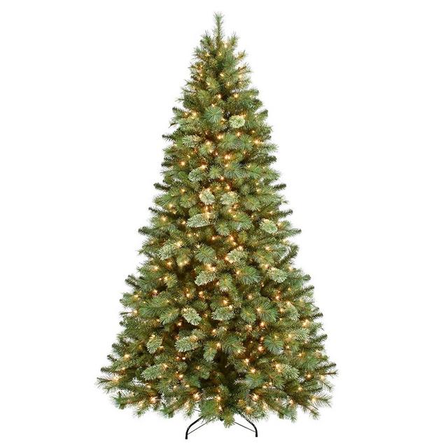 Puleo International 7.5 Foot Pre-Lit Teton Pine Artificial Christmas Tree with 600 Clear Lights