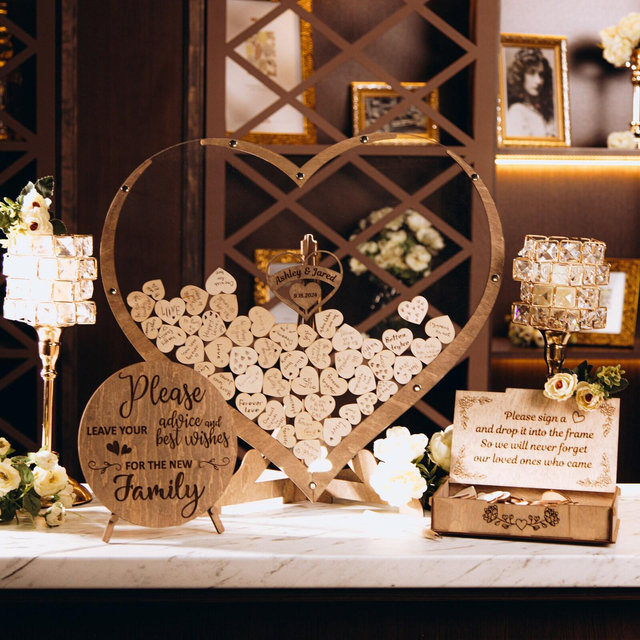 Wedding Guest Book Alternative Сirle, Heart Drop Box Centerpiece Table Decor, Wood Personalized Wedding Sign, Custom Wooden Decoration