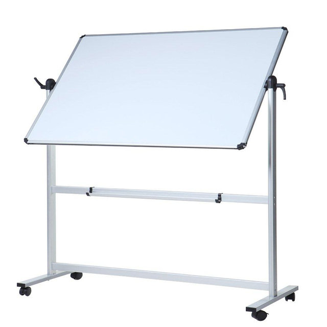 VIZ-PRO Double-Sided Magnetic Mobile Whiteboard, 60 x 48 Inches, Rolling Dry Erase Board Easel Stand on Wheels with Aluminium Frame for School Office Home 5' x 4'