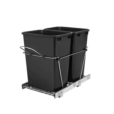 Rev-A-Shelf 35-Quart Plastic Soft Close Pull Out Trash Can