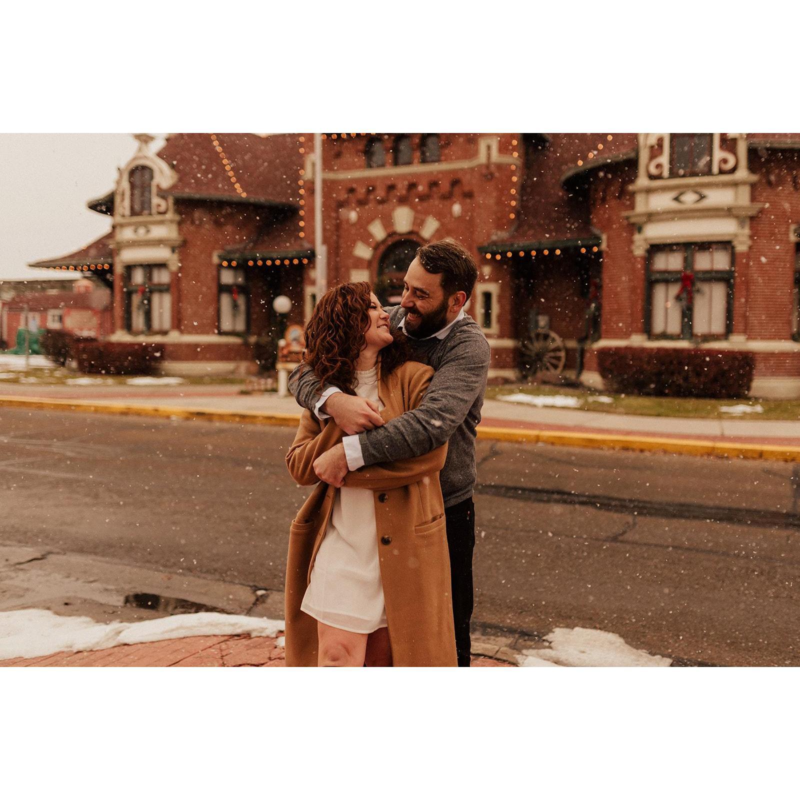 Rosie Nary took some amazing photos for our 2 year anniversary-it started snowing at the perfect moment!