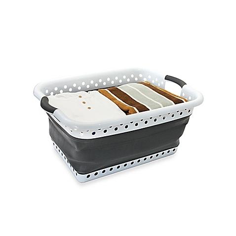 Collapsible Laundry Basket in Grey